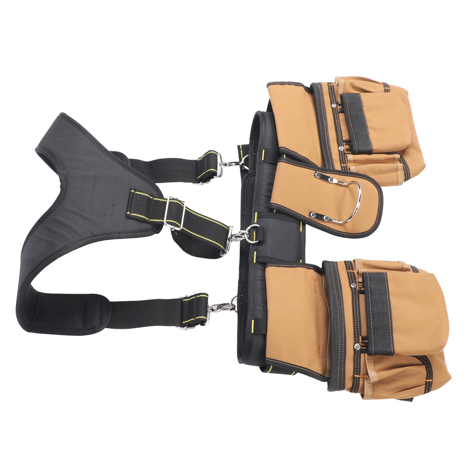 Cinturón ajustable para herramientas de carpintero, cinturón de herramientas de construcción con bolsas desmontables, cinturón de tela Oxford 1200D para electricistas, fontaneros, carpinteros y