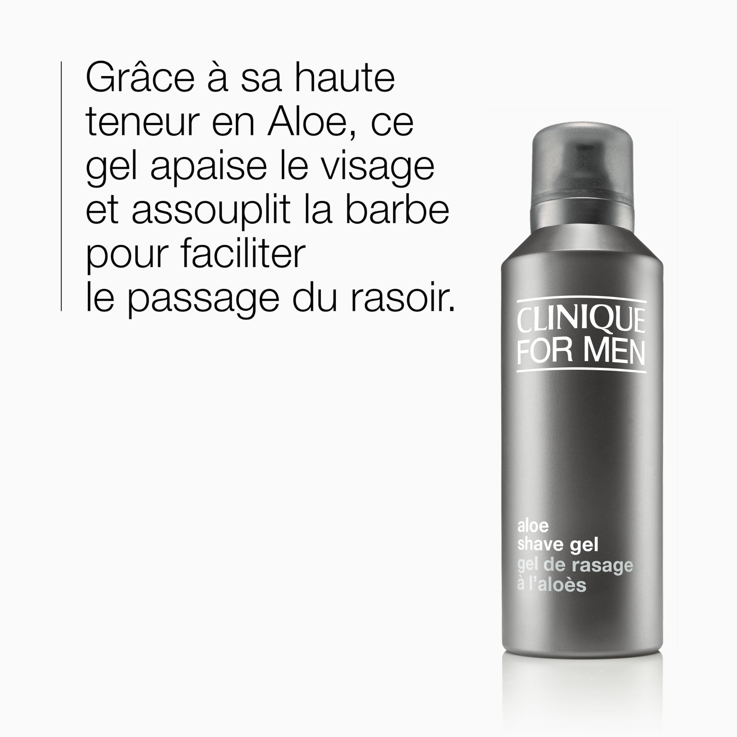 Clinique For Men Gel de Rasage à l'Aloe | Pour un Rasage de près en douceur, 125 ml
