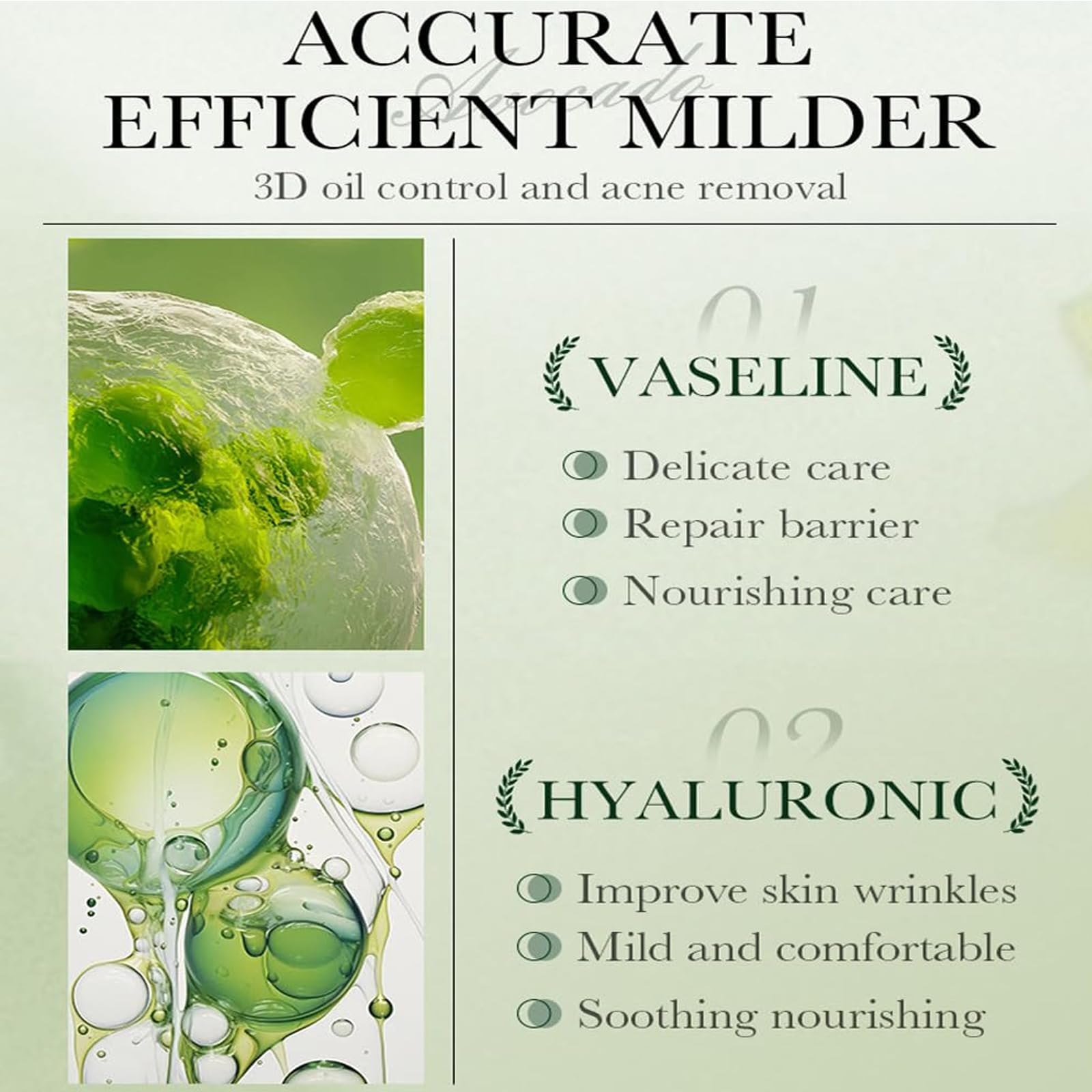 6pcs Avocado Skincare Set, Skin Care Gift Set including Facial Cleanser, Toner, Lotion, Face Serum, Face Cream - Image 3