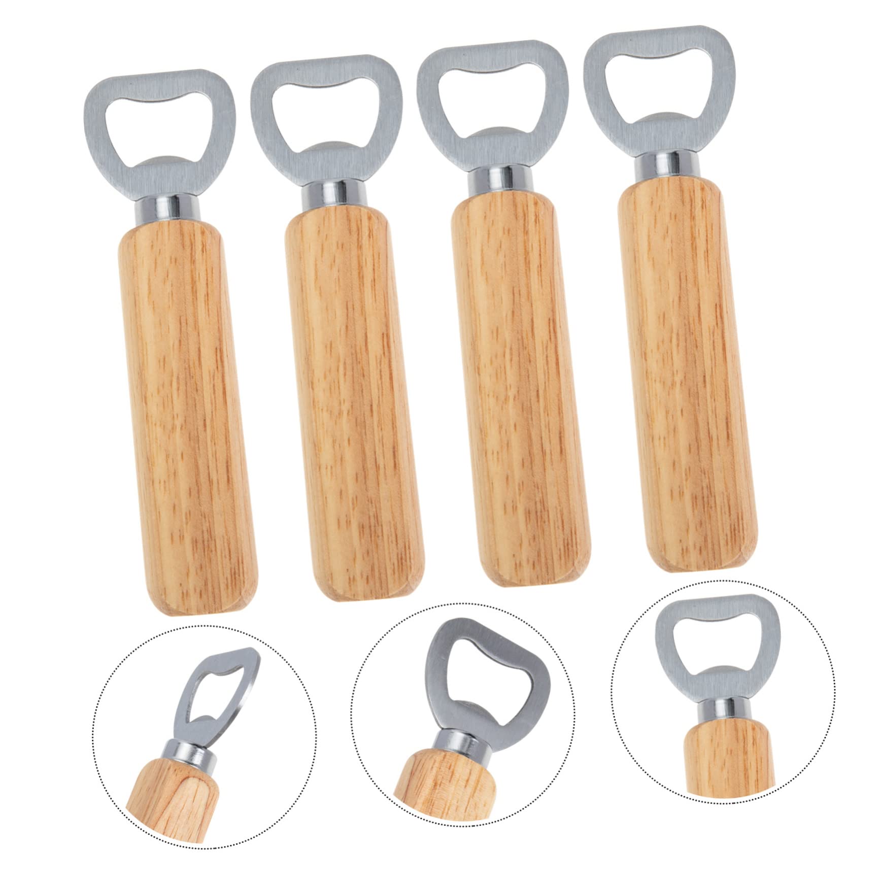 Garneck 4 Set Cavatappi in Legno Apribottiglie Bar Cremagliera Gadget Apribottiglie Da Apriscatole Sbarra Idro Rimozione Della Bottiglia Di Birra Vino Khaki Di Legno 4 Pezzi * 4
