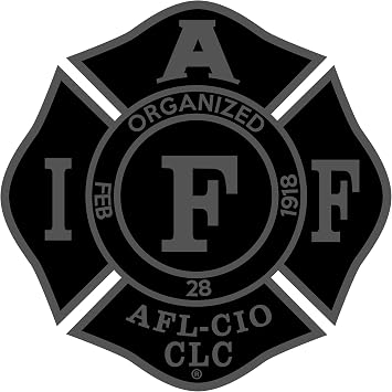 4 "خافت أسود IAFF Union Vinyl Firefighter US Made Window Decal