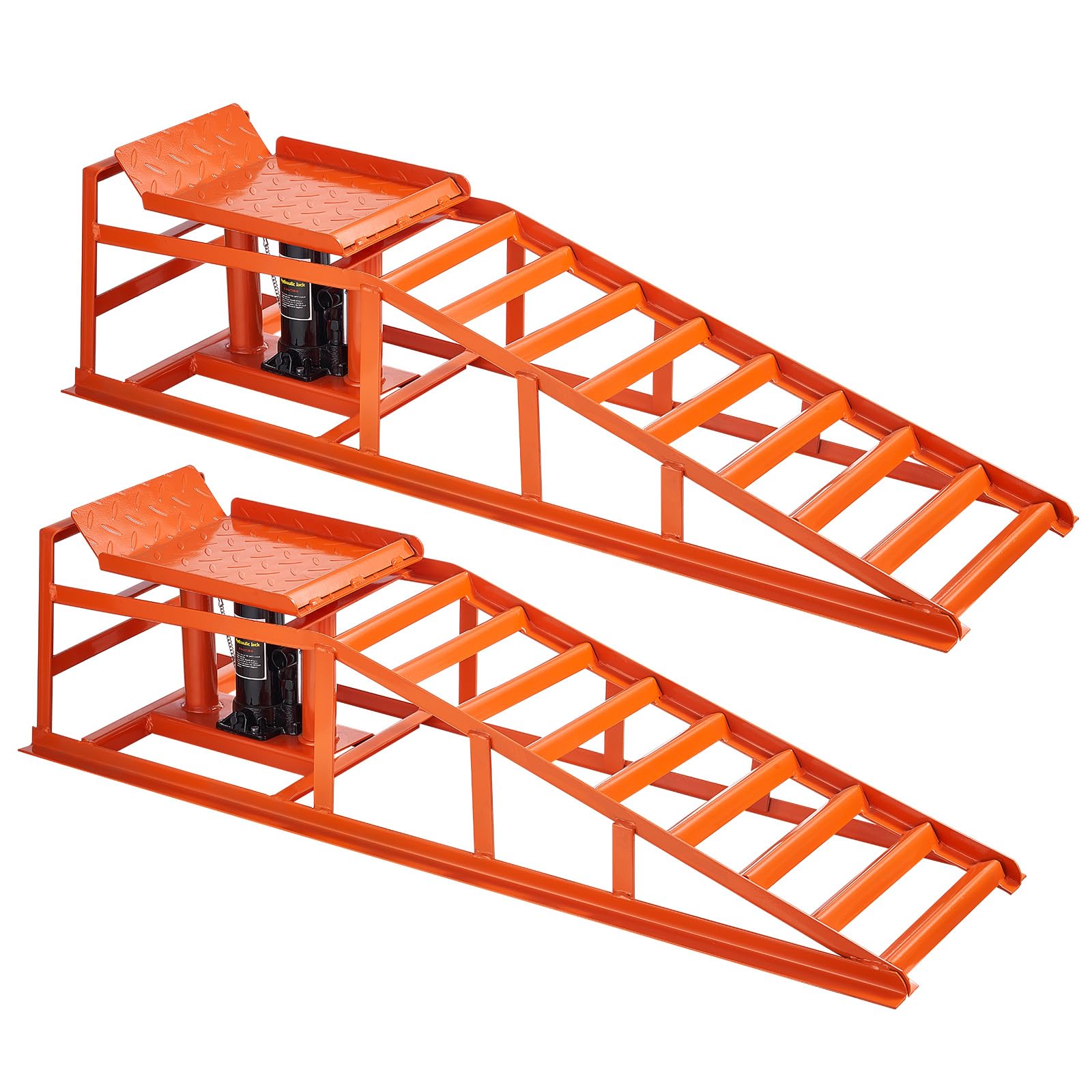 VEVOR Rampe de Levage pour Voiture, 2 PCs, Rampe d'accès Voiture, avec cric hydraulique de 5 T, Hauteur de Levage de 27 à 36 cm, élévateur Robuste pour Inspection, vidanges et réparation Automobile