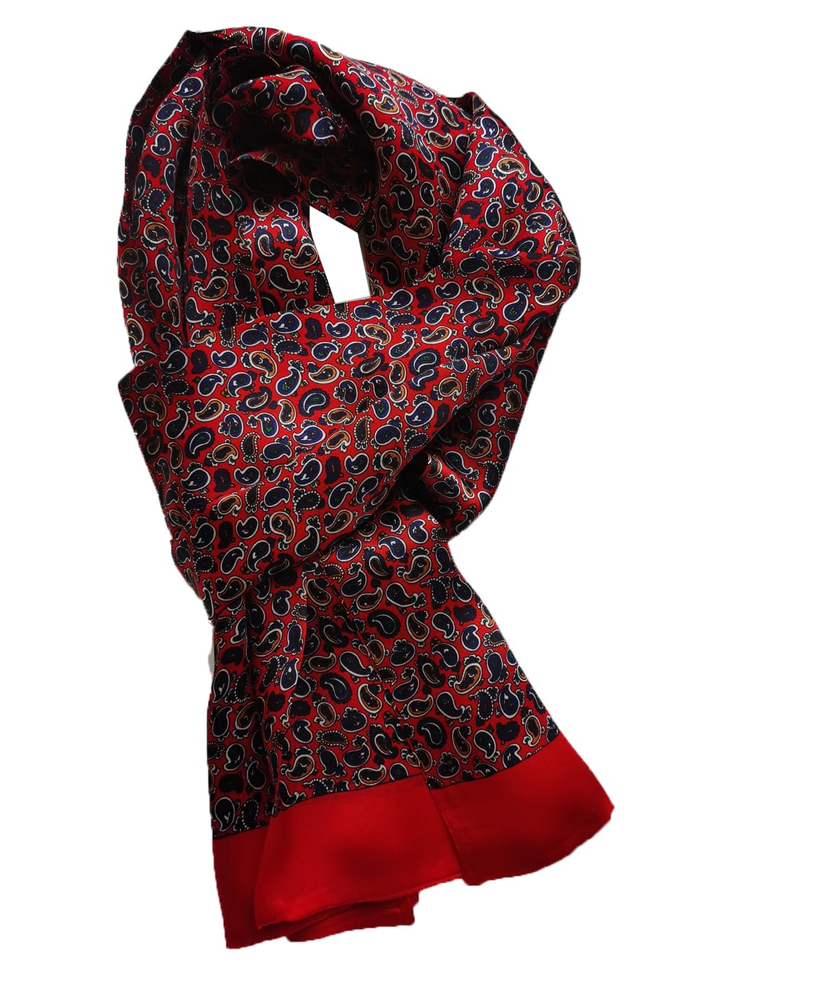 Men's 100 Silk Scarf Double Layers Fashion Neckerchief Formal Casual