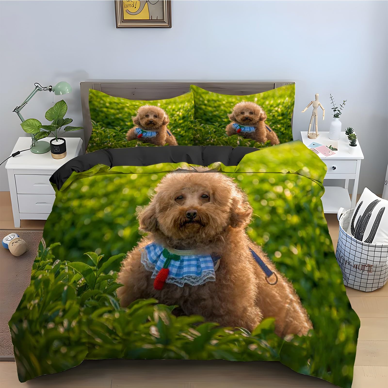 Housse de couette Bichon Frisé 90x190 cm pour une chambre d'enfant cocooning et chaleureuse