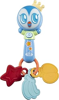 Baby Rattle - Shake and Jam Rattle - Baby Rattle and Teether Toy, Infant Rattle for 6 Months and Up by Flybar (Penguin)