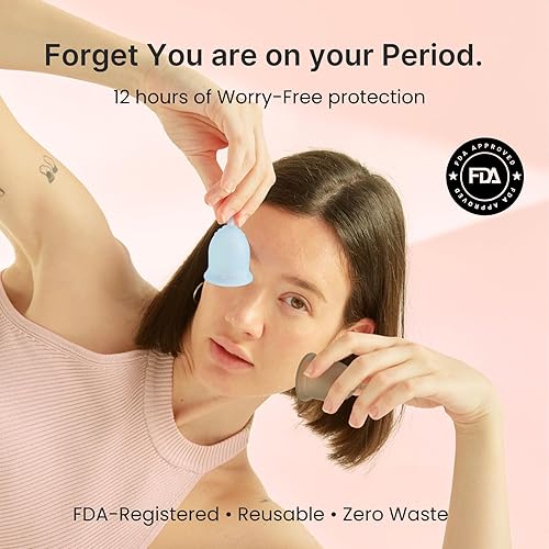 Miniatura 2 de Lena Copa menstrual  FDA Registered  Pequeñas  Normal Flujo  Rosa  Un Mejor período, No Model, L, Turquoise, 1