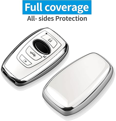 Miniatura 2 de Autophone Compatible con funda para llavero Subaru con llavero de cuero, funda protectora de TPU suave de 360 grados para Forester CrossTrek Outback