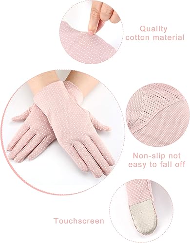 Miniatura 2 de 6 pares de guantes de protección UV de verano para mujer, guantes de conducción antideslizantes para pantalla táctil