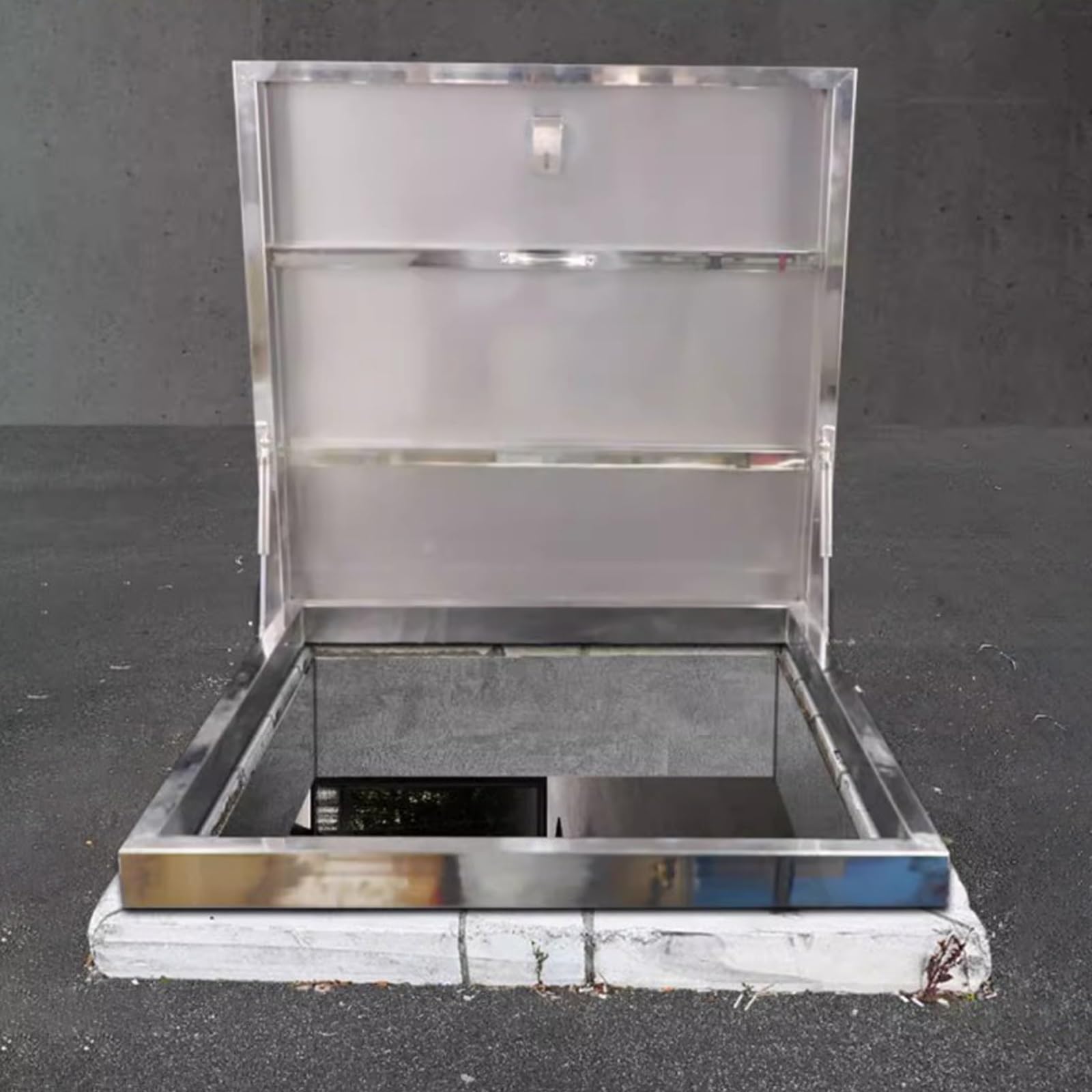 Trappe d'accès de Toit en Acier galvanisé, Porte d'accès en Aluminium thermolaqué pour sous-sols et puits Techniques, Verrouillage Facile à gaz, résistante aux intempérie
