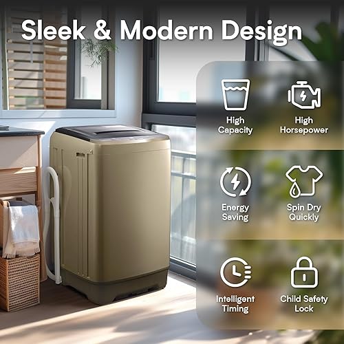 Miniatura 2 de Lavadoras de ropa portátiles de 17.8 libras con lavadora automática completa y giratoria con 10 programas y 8 niveles de agua, lavadora compacta