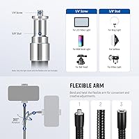 Vista 5 de NEEWER Soporte de micrófono con brazo flexible, soporte de trípode de piso para micrófono con clips de micrófono, adaptador de 3/8 a 5/8 pulgadas