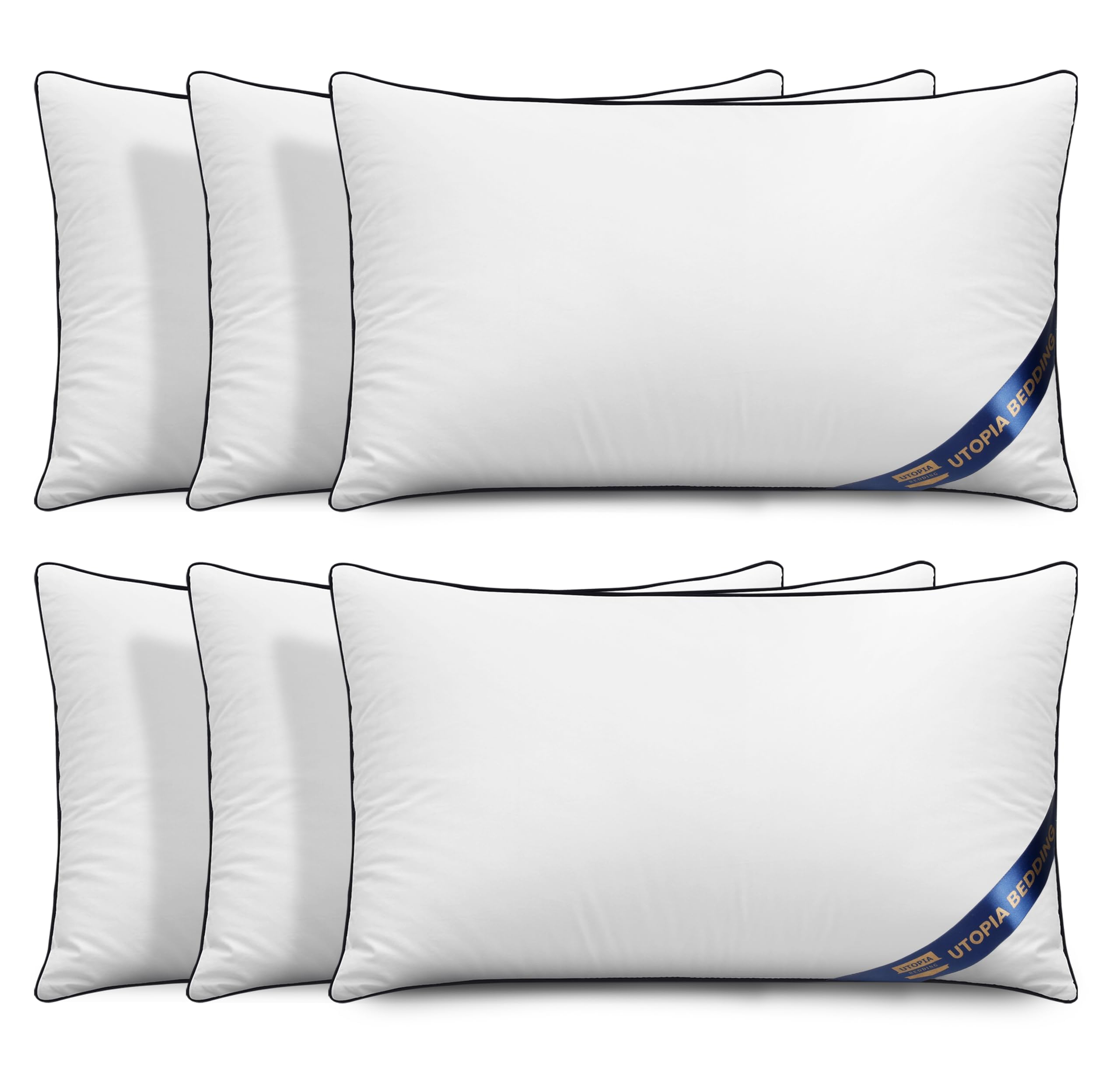 Utopia Bedding Throw Pillow Inserts (Pack of 6 White), 12 x 20 Inches Decorative Indoor Pillows for Sofa, Bed, Couch, Cushion Sham Stuffer