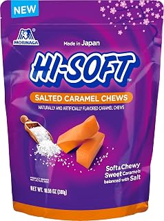 HI-CHEW HI-SOFT Salted Caramel Chews - Soft Chewy Gummy Candy with Indulgent Salt Balance, Stand Up Pouch 10.59 oz