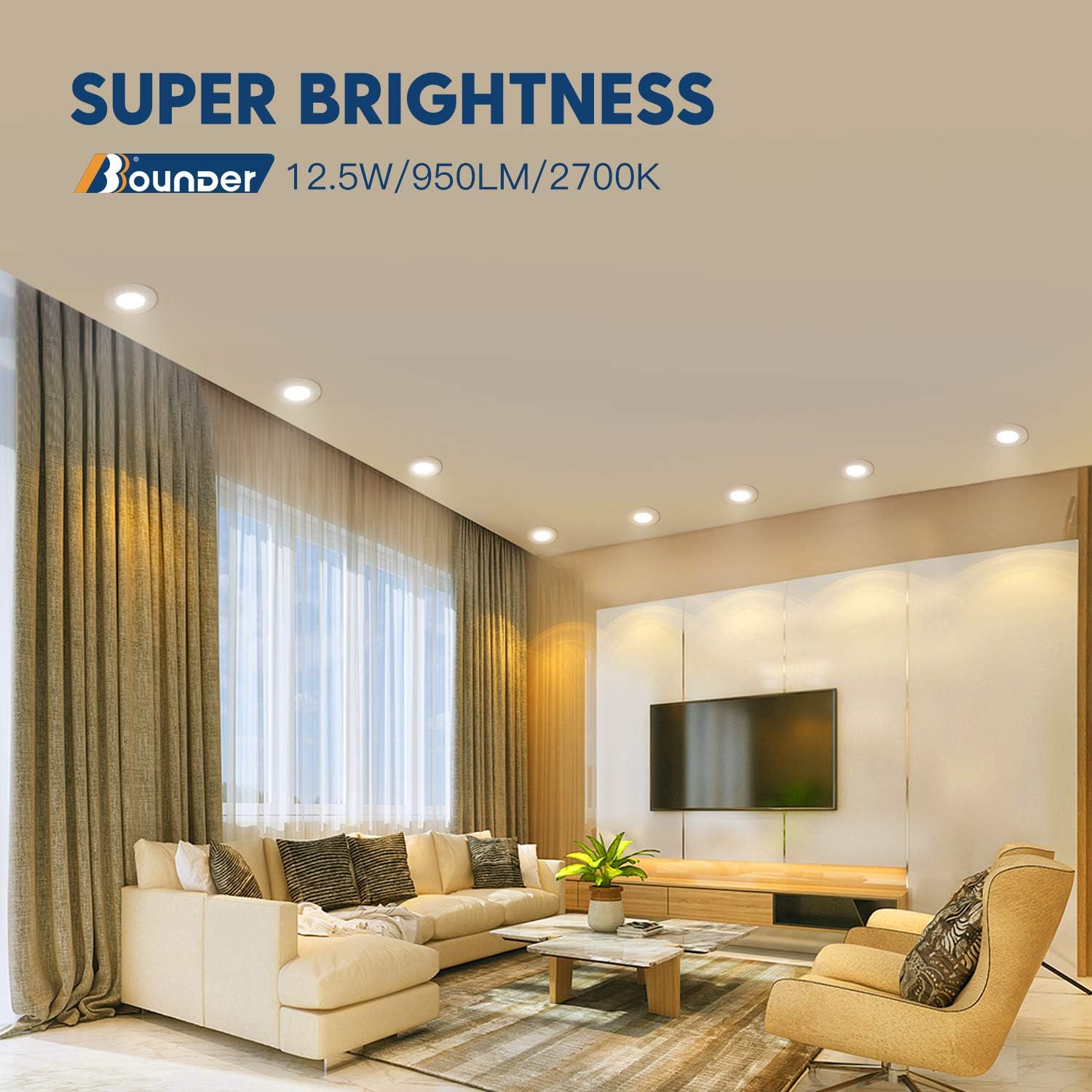 Buу 2 gеt 3 BBOUNDER 12 Pack 5/6 Inch LED Recessed Downlight, Baffle Trim, Dimmable, 12.5W=100W, 2700K Soft White, 950 LM, Damp Rated, Simple Retrofit Installation - UL No Flicker Crеаtіvе Prоduсt BBOUNDER 12 Pack 5/6 Inch LED Recessed Downlight, Baffle Trim, Dimmable, 12.5W=100W, 2700K Soft White, 950 LM, Damp Rated, Simple Retrofit Installation - UL No Flicker