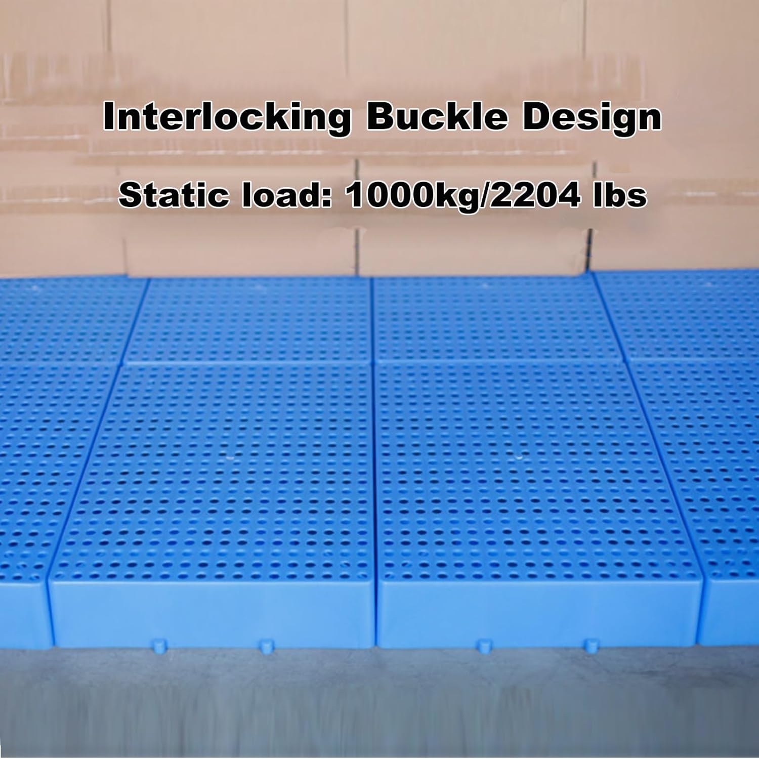Plastic Pallet, Mini Moisture-Proof Floor Pallet, with Interlocking Buckles for Splicing, Suitable for Warehouses, Supermarkets, Factories, and Logistics Platforms(Black,60x40cm/24x16in)