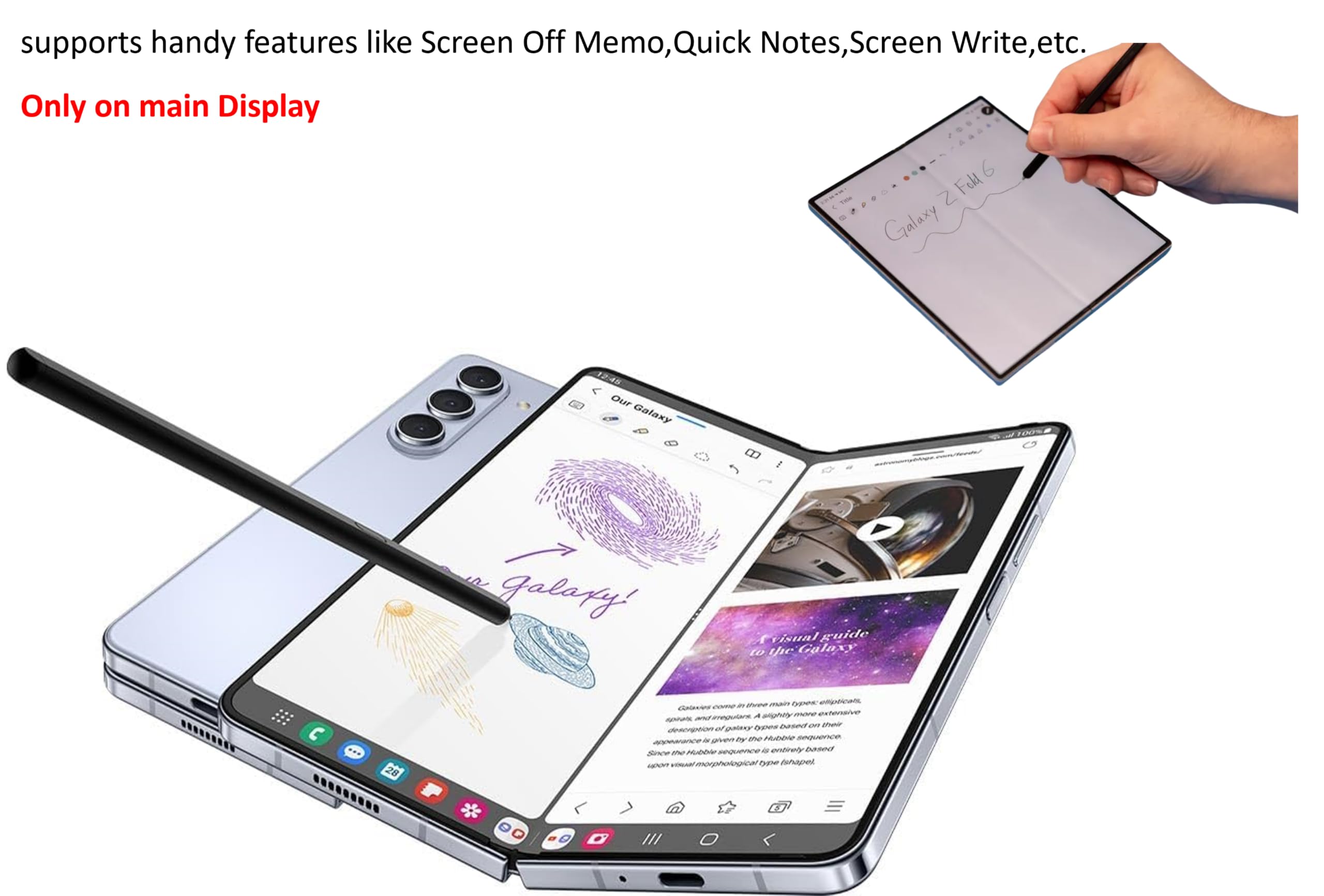 Amazon.com: Z Fold 6/5 Slim S Pen, with 1.5mm Ultra-Fine Tip