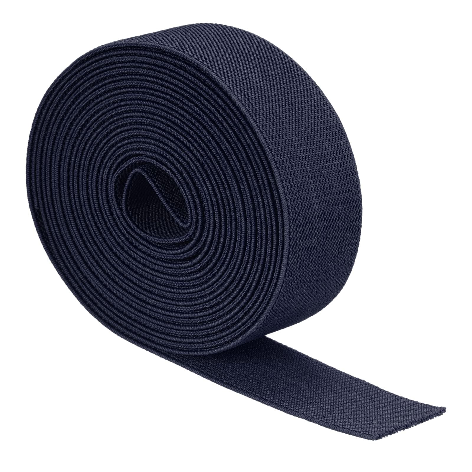 MACHSWON Twill Wide Elastic Band Double-Side 1.5 inch(1 1/2 inch) Flat 2 Yard Woven Elastic Band Knit Elastic Spool Heavy Stretch Strap 3.8cm Width Navy Blue for Sewing,Waistband