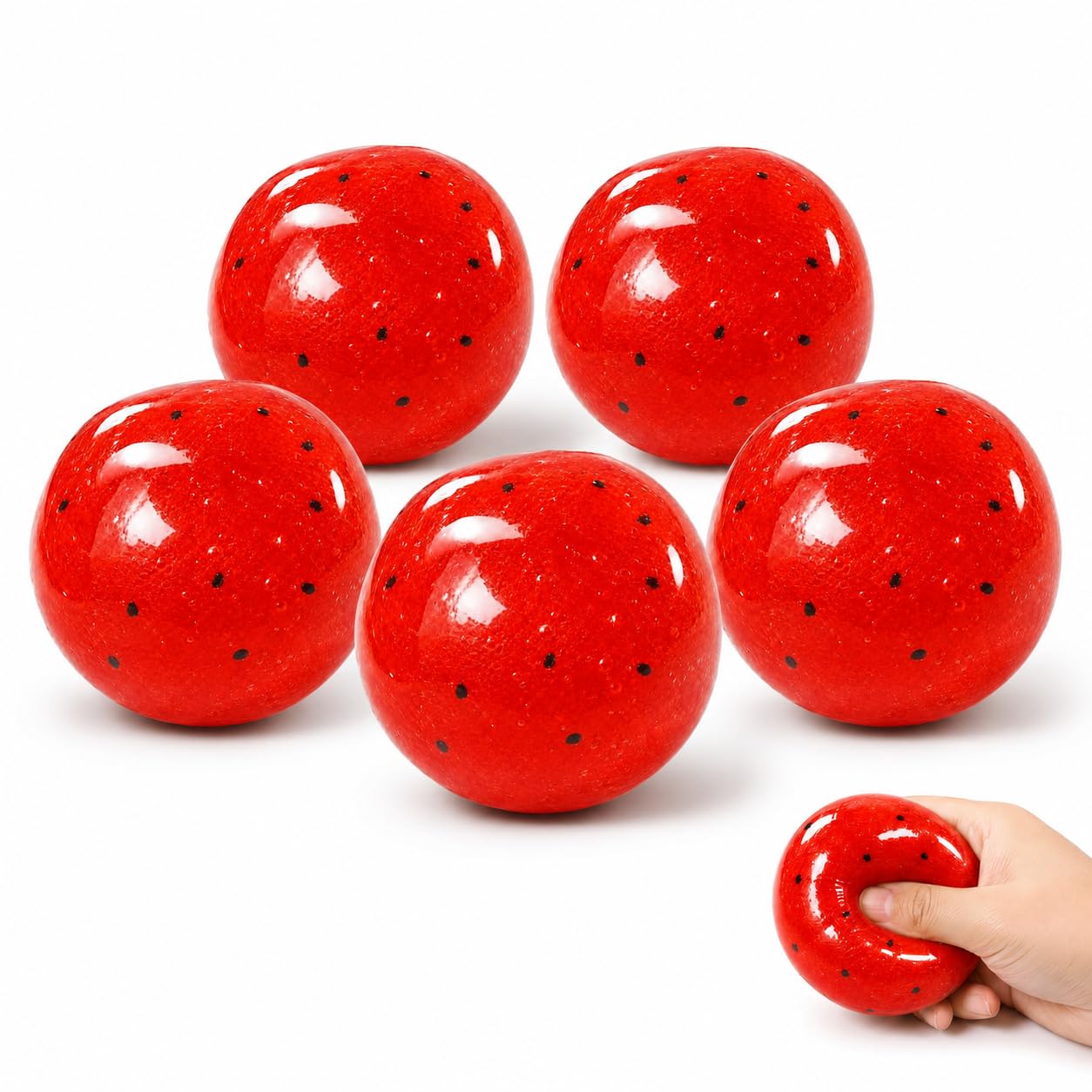 Slushy Watermelon Squishy,Realistic Watermelon Slush Stress Relief Fidget Model,Cute Sensory Item, Fun Desktop Gadget for Office Adults (5pcs)