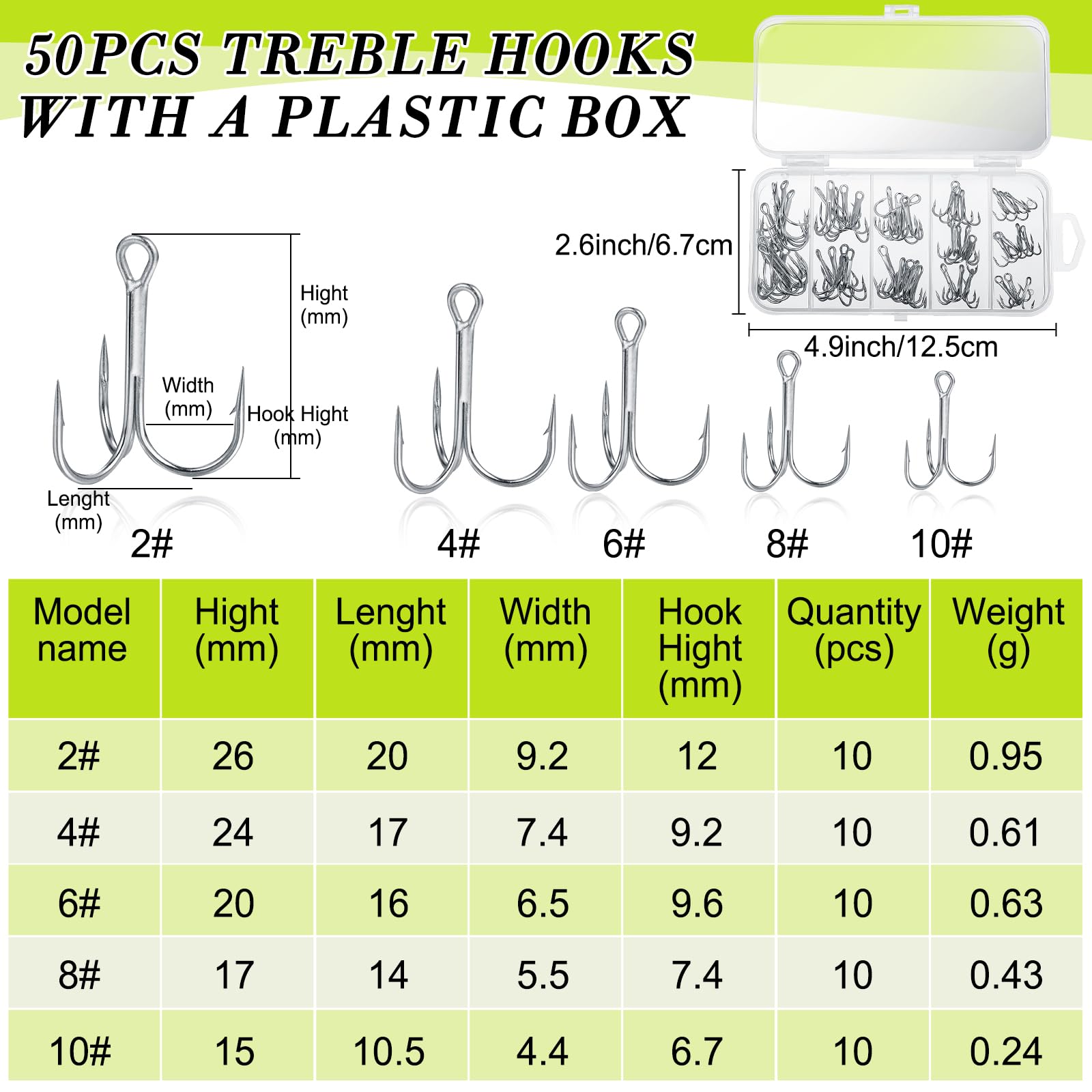 200 pcs fishing hooks Amazon.com: Skylety 200 Pcs Fishing Stainless Steel Split Rings, 50 Treble  Hooks, Lure Tackle Connector Fishing Pliers, Fish Lanyard and 876 Lure Eyes  for Tackle Fish (Black) : Sports & Outdoors