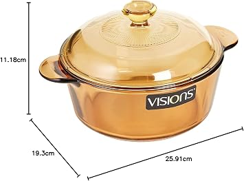 Visions 0.8 Litre Pyroceram Glass Versa Pot