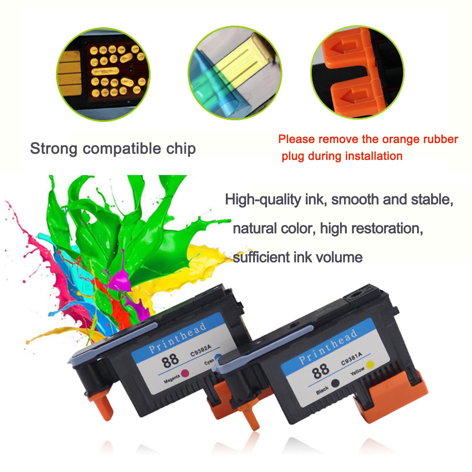 88 C9381A C9382A Testina di stampa inchiostro sostitutiva per HP Offic jer PRO K5300 K5400 K5400dn K5400dtn K550dtn K550dtwn K8600 K8600dn L7380 L7480 L7580 L7590 L7680 L7780 Stampanti,C9381A-1 pack