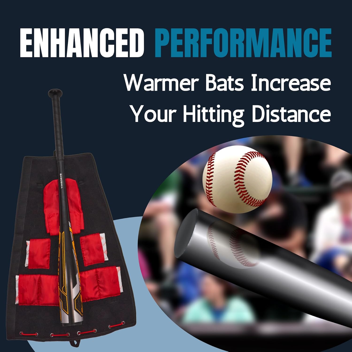 Stringdinger Baseball & Softball Bat Warmer Sleeve - Compatible with Four Hand Warmer Options, Maintains Hitting Consistency in Cold Weather, Reduces Sting & Prevents Damage - Batting Accessories