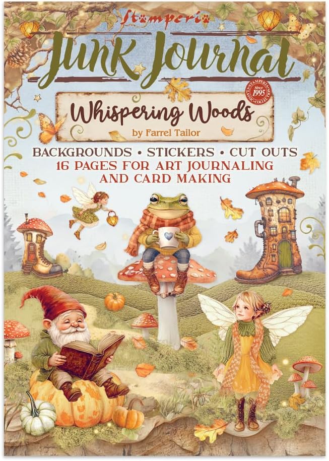 Stamperia - Junk Journal Stickers, Cut-Outs, and Backgrounds for Scrapbooks, Albums, Card Making, Bullet Journalling and More, Perfect for Hobbies, Crafts, and Gifting (Whispering Woods)