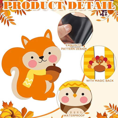 Miniatura 4 de 30 piezas de decoración de puerta de garaje de otoño, imanes magnéticos de hojas de arce de calabaza, calcomanías de calabaza Happy Fall Y'all,