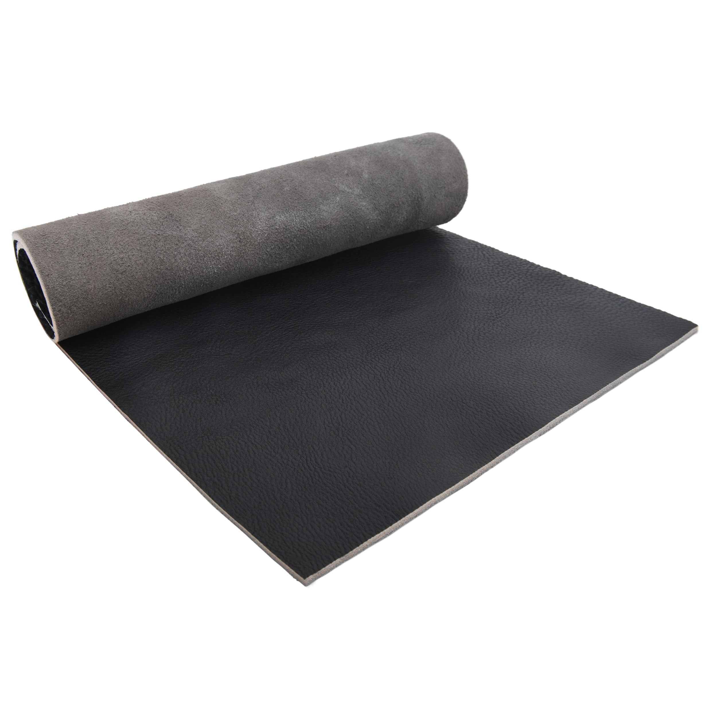 3,5 mm dickes pflanzlich gegerbtes Vollnarbenleder Rindsleder Vorgeschnittene Stücke Werkzeugleder für Werkzeugbau, Schnitzen, Formen, Färben (schwarz (4,5 mm), 30cm x 90cm)
