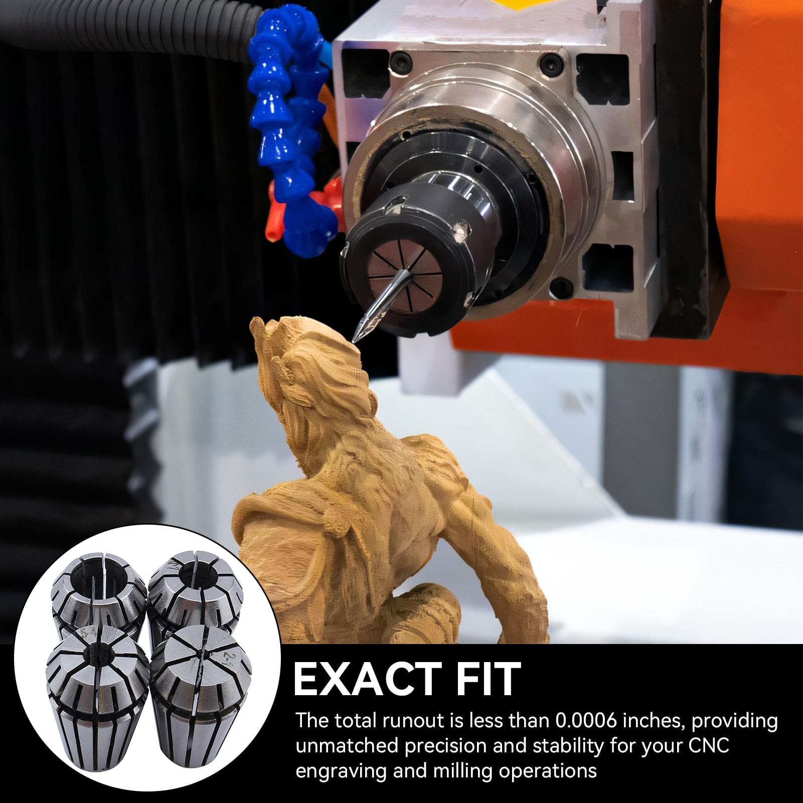 Precisione 0.008 Pinza A Molla ER20 Pinze ER Ad Alta Precisione Set AA Per Macchina Per Incidere CNC Tornio Mill Tool 6.35 1/4 3.175 1/8 - Foto 4