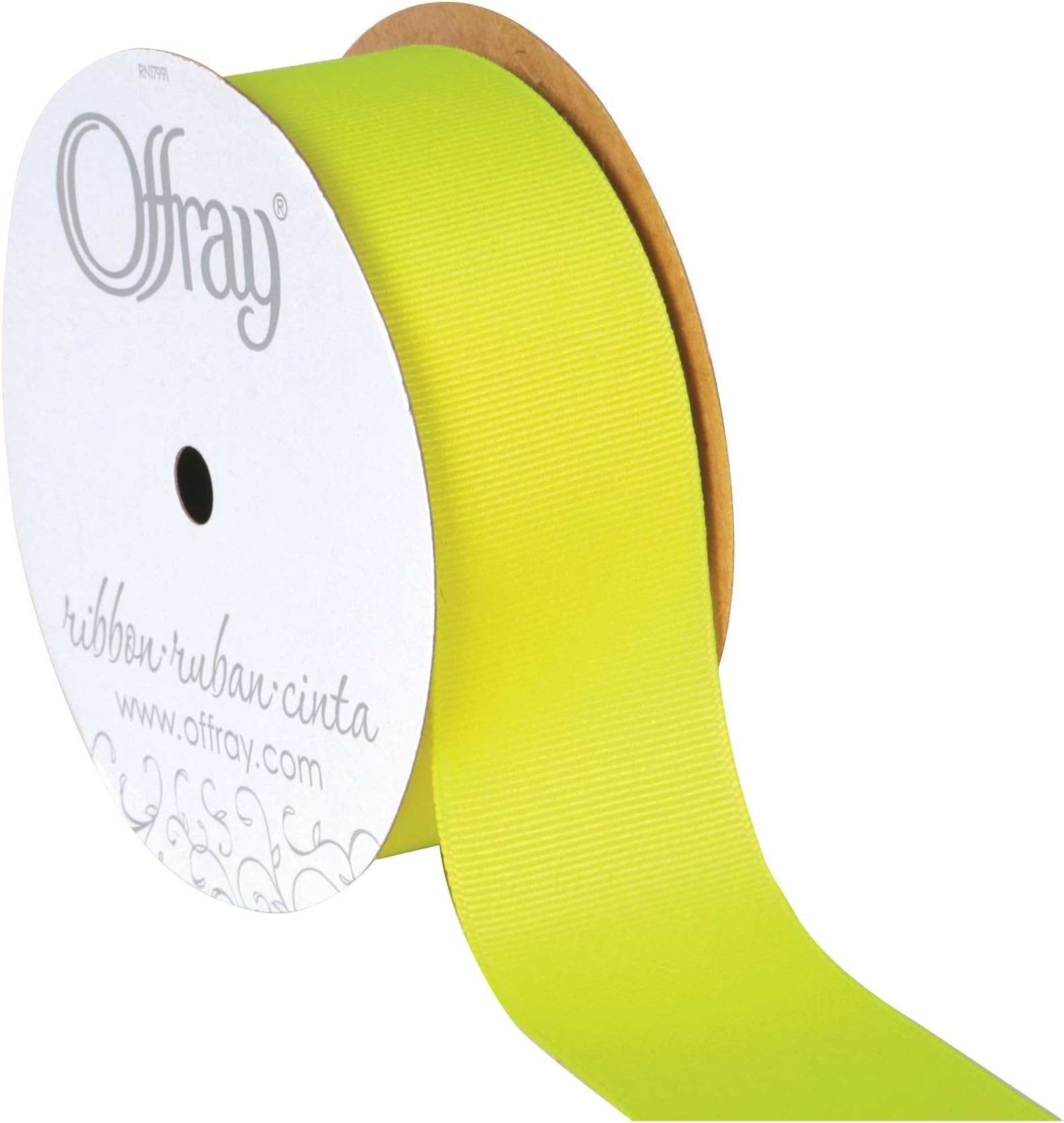 Berwick Offray 1.5" Grosgrain Ribbon, Brilliant Yellow, 10 Yards