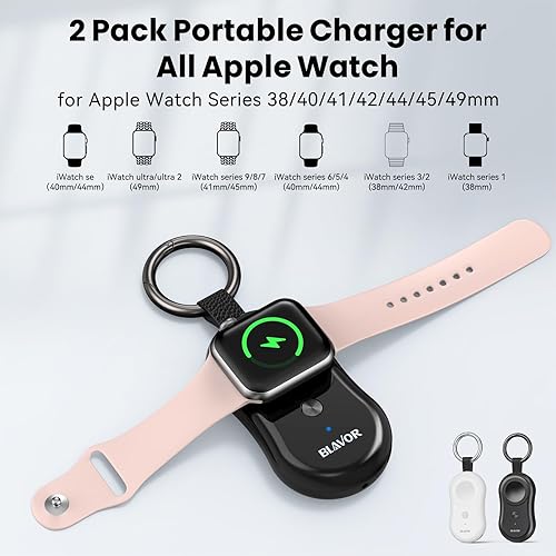 Miniatura 4 de BLAVOR 2 cargadores inalámbricos magnéticos para Apple Watch (negro y blanco) + 1 cargador solar BLAVOR de 10,000 mAh (negro)