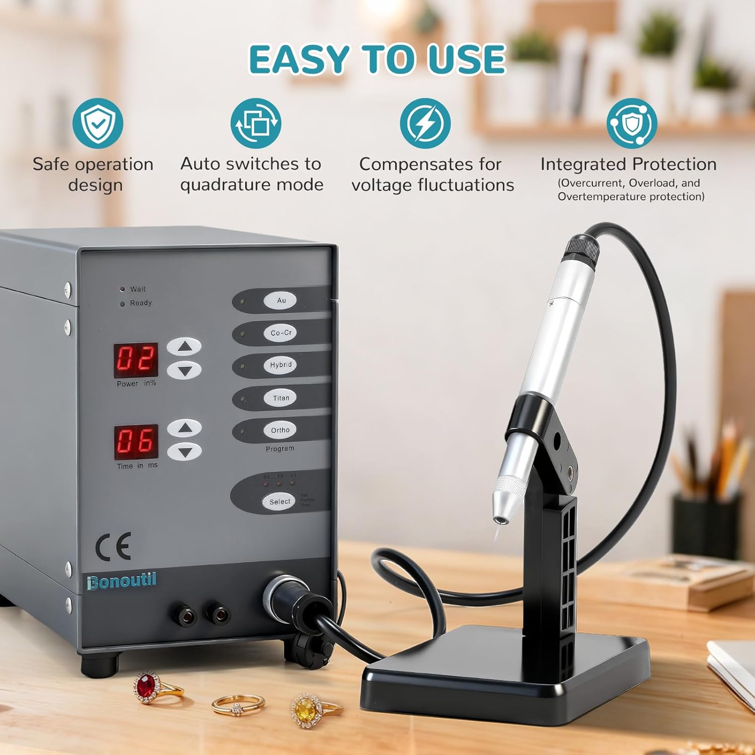 Jewelry Welder Machine, 110V Portable Pulse Argon Arc Welder for Jewelry Welding DIY Repair Tools