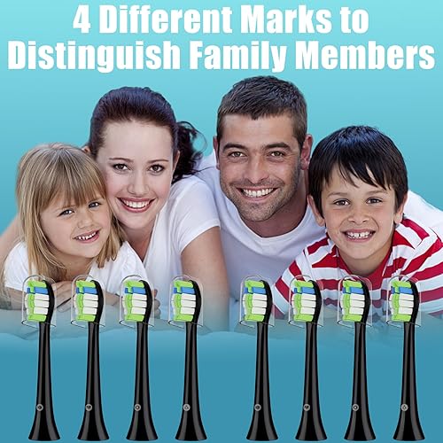 Miniatura 7 de Bamboopha Cabezales de repuesto compatibles con Philips Sonicare DiamondClean Electric Toothbrush (8 negro)