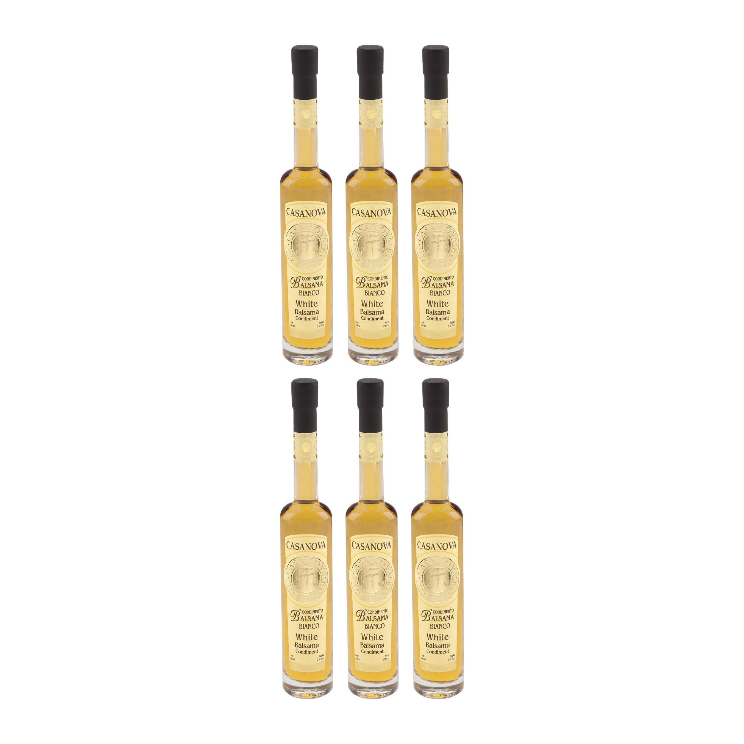 CASANOVA Condimento Balsamico Essig Weiss Italien inkl. FeinWert E-Book (6 x 100 ml)