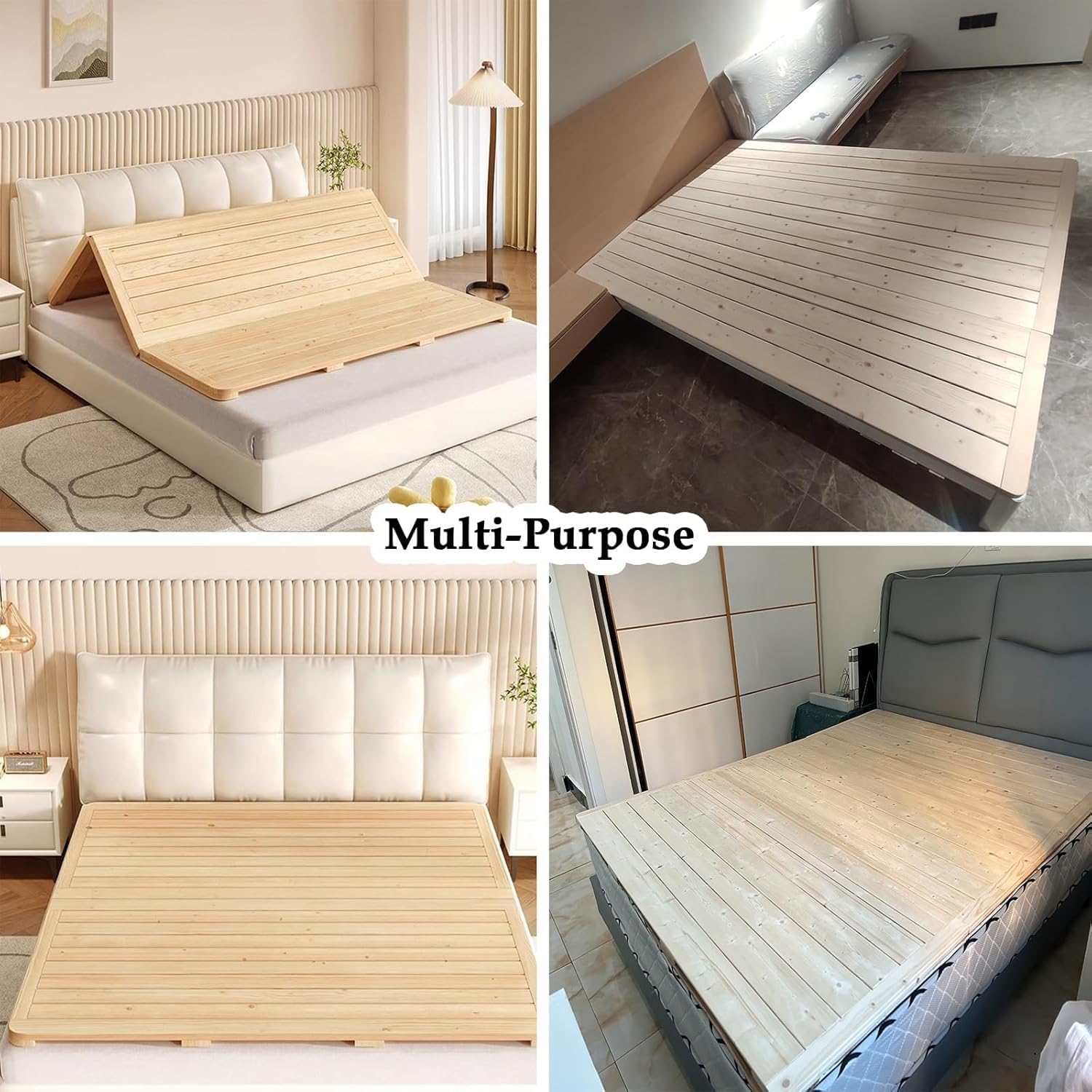 Bunkie Board Bed Slats Twin/Full/Queen/King Size - Foldable Bed Base 39.4x78.7in 190/200 CM Length - Wooden Slats for Support and Comfort,One Color,180x200cm/70.9x78.7in