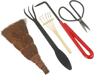 Beavorty 5pcs Bonsai Tools Set with Shears and Soil Loosener for Gardening Care and Flowerpot Bonsai Tree Maintenance
