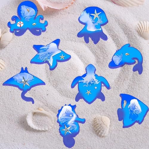 Miniatura 6 de Paquete de 2 moldes de resina para llavero de estilo animal moldes de silicona para fundición de resina animales marinos terrestres moldes de resina