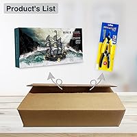 Vista 6 de Piececool - Rompecabezas 3D de metal para adultos, kits de modelo de barco pirata Black Pearl con herramientas de bricolaje, kit de construcción