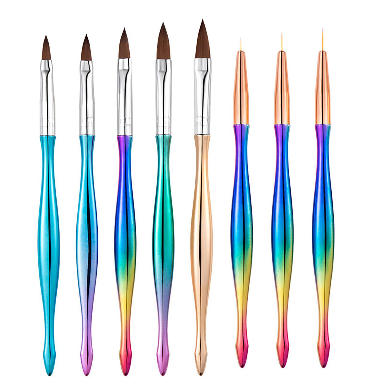 DAQUSU 8 Pieces Nail Art Brushes Set Gel Nail Polish Brush Kit Nail Art Design Pen Painting Tools with Nail Extension Gel Brush Nail Liner Brushes for Salon Home DIY Manicure