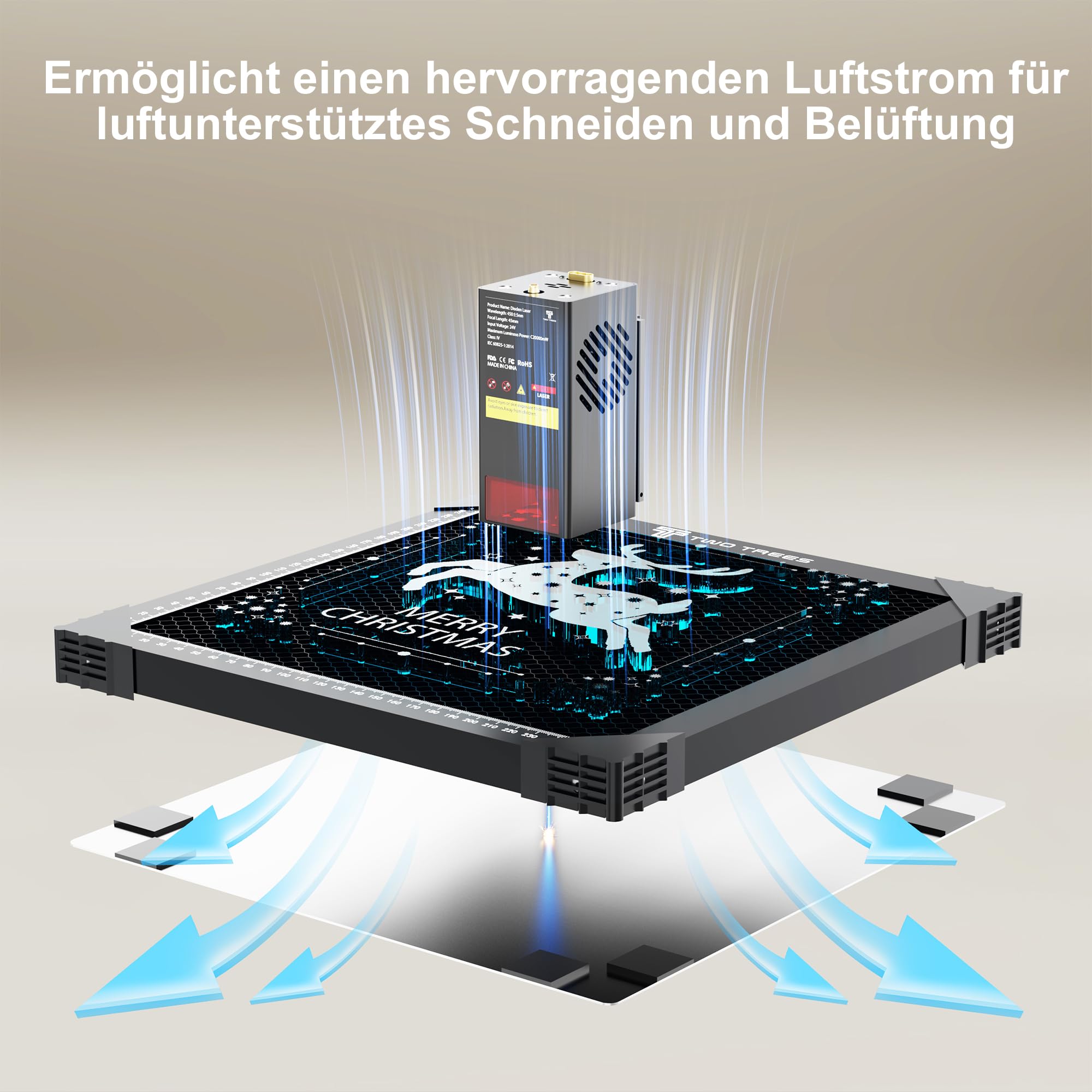 Honeycomb Wabentisch für Laser Graviermaschine, 300x300x22mm Waben Laser Arbeitsplatte, Tischschutz mit Aluminiumplatte, Kompatibel mit verschiedenen Graviermaschinen