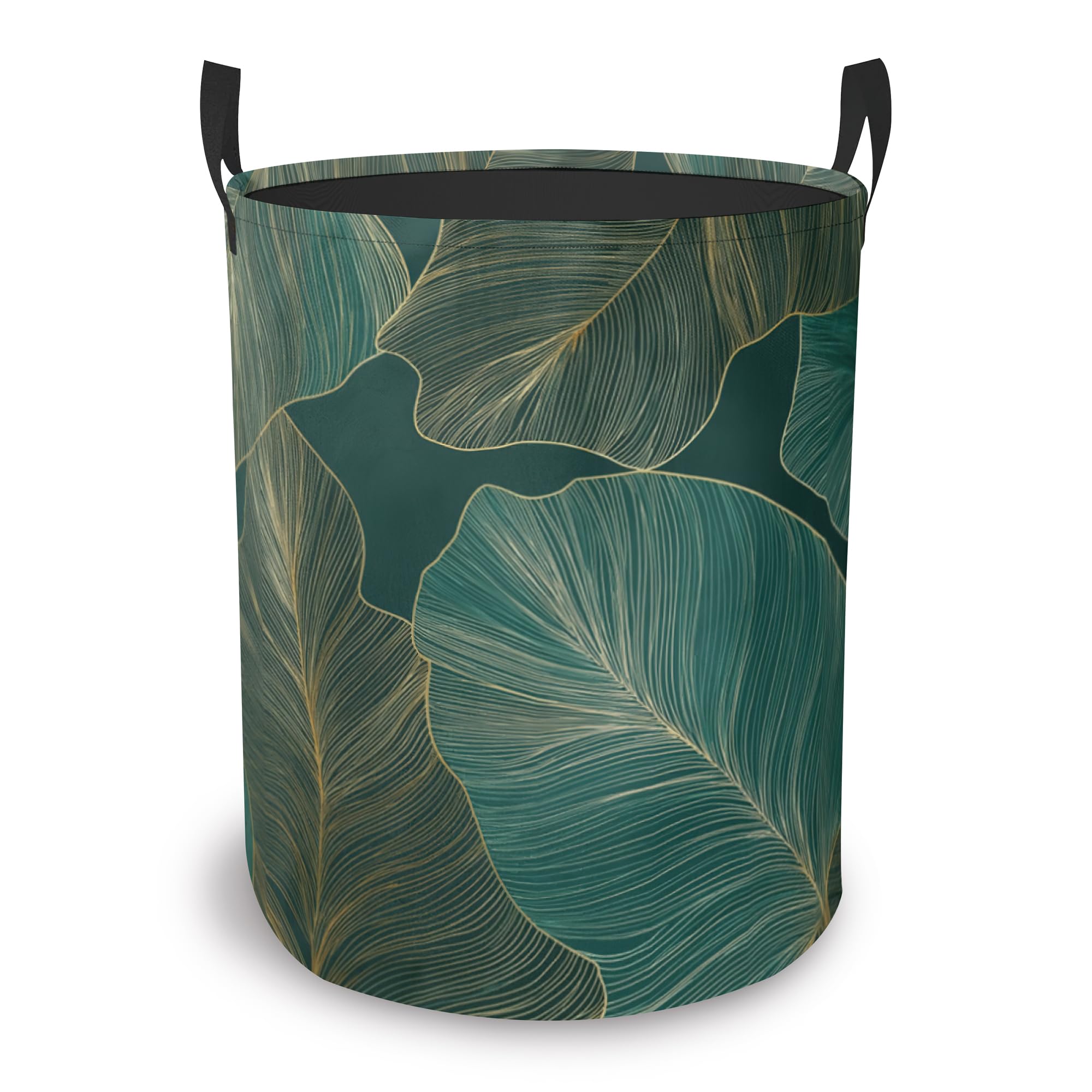 Tropical Plam Laundry Hamper Large Canvas Fabric Lightweight Storage Basket/Dirty Clothes Collapsible Waterproof for College Dorms, Boys and Girls Bedroom,Bathroom — image 1