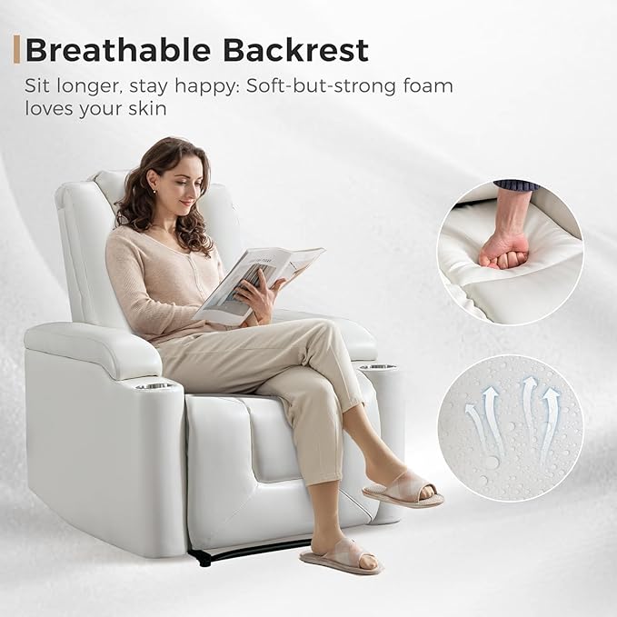 Sillón Reclinable Eléctrico Cream White 1 Plaza miniatura 5