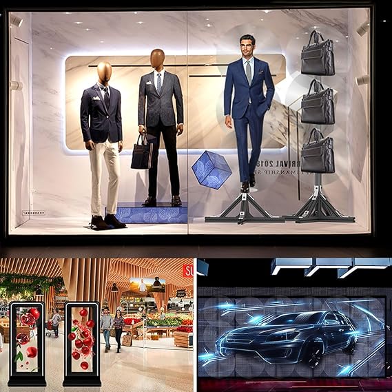 3D Hologram Fan,1X3 LED Hologram Projector Advertising Machine Display Animation Video Projector,50CM 2-Fan Blades,for Business Store Signs,Bar,Casino,Party,Hallowee