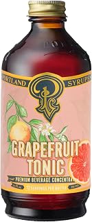 Portland Syrups Grapefruit Tonic Syrup - Craft Delicious Cocktails, Mocktails, Tea, Soda, Coffee Drinks, and More - 12 oz with 12 Servings (Pack of 1)