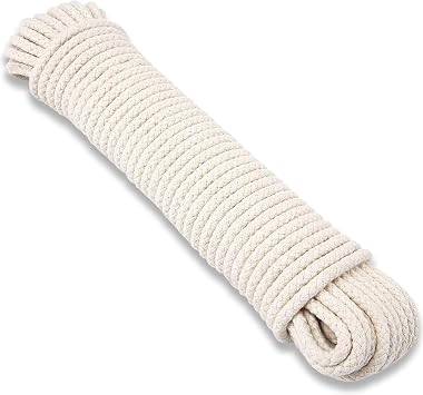 10M Heavy Duty Braided Cotton Washing Line - Weatherproof Outdoor Clothes Rope for Garden & Camping, UV Drying Laundry Line with High Tensile Strength, Multipurpose Craft Rope