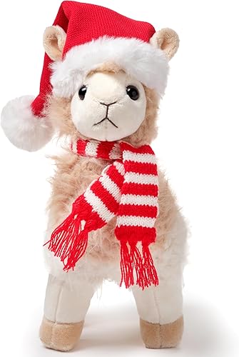 Bearington Holly The Holiday Llama - Llama de peluche de 10 pulgadas, animal de peluche navideño