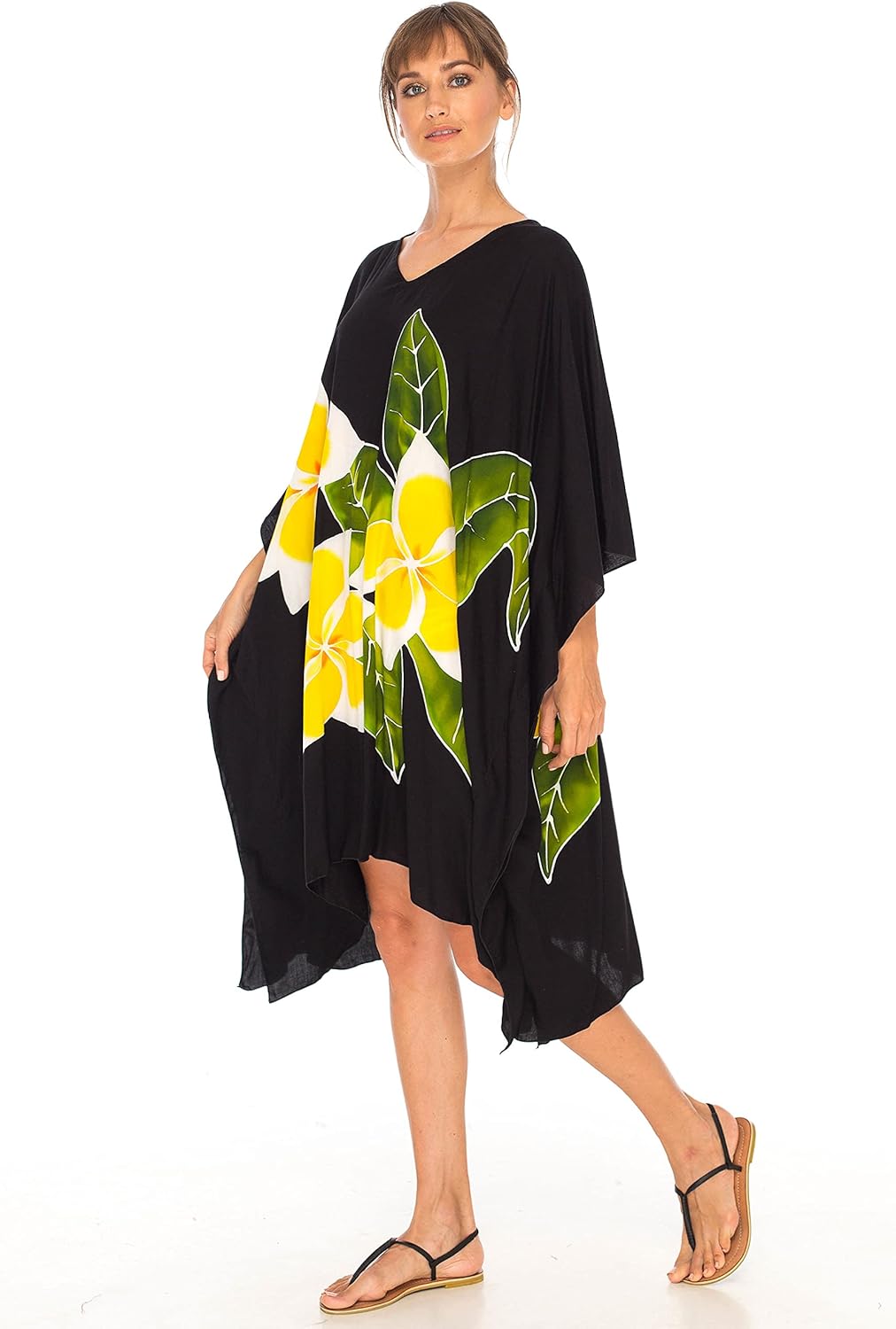 SHU-SHI Womens Short Beach Swimsuit Cover Up Poncho Dress Plus Size Kaftan - Image 3