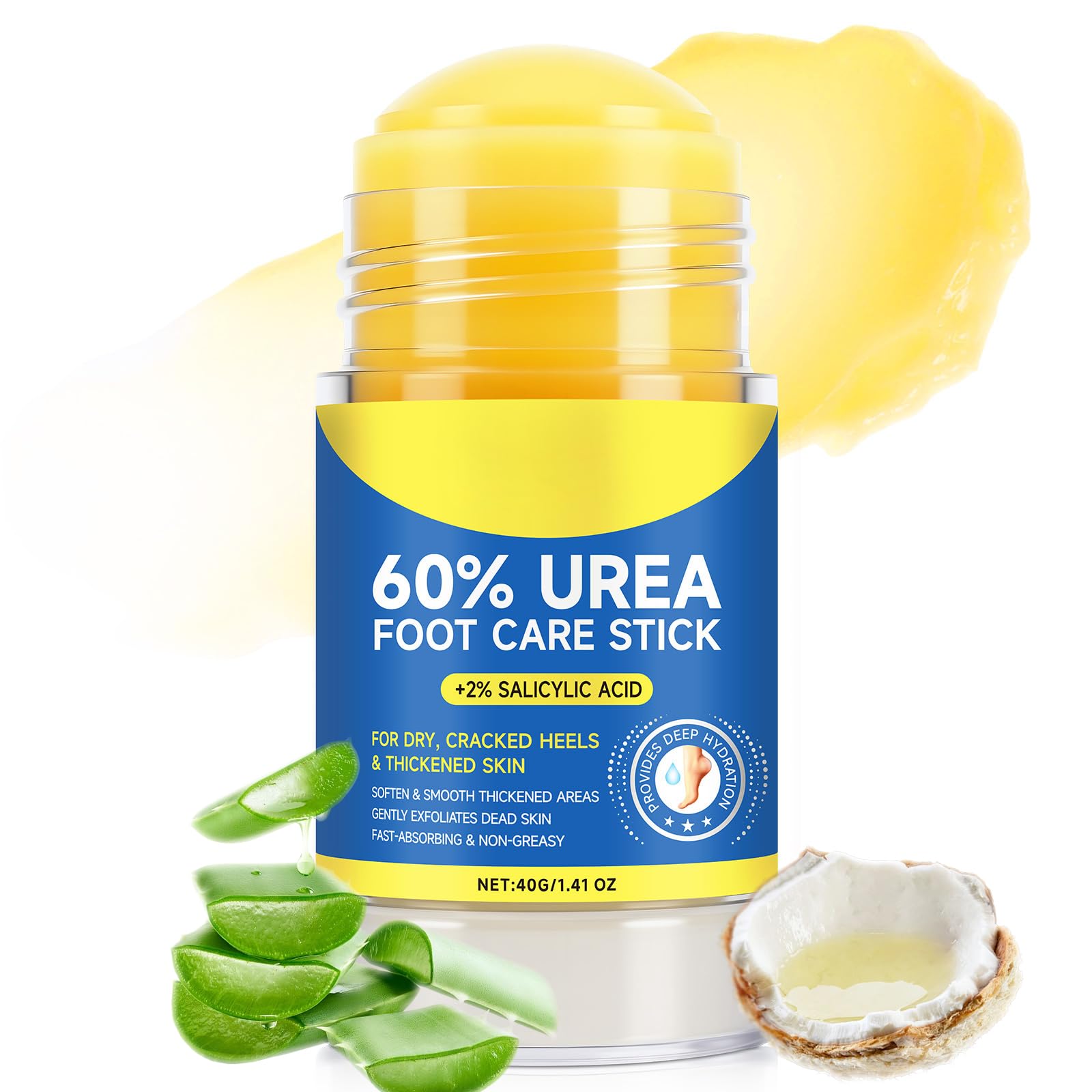 Urea Foot Cream for Cracked Heels and Dry Skin 60 Percent, Cracked Heel Repair Cream, Heel Stick for Soft Smooth Skin