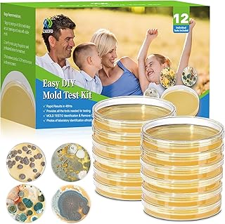 Mold Test Kit for Home-12 Simple Detection Tests，Test HVAC System,Home Surfaces,Indoor Air Quality Testing Kits，DIY Black Mold Detector at Home，Includes Detailed Mold Identification Guide